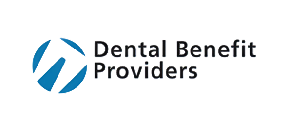 Dental Benefit Providers logo with blue geometric symbol and black text on white background.