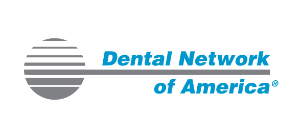 Dental Network of America logo with gray circular design and blue text