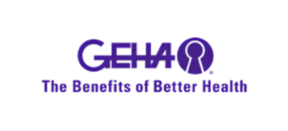 GEHA logo with tagline "The Benefits of Better Health" for dental and orthodontics website.